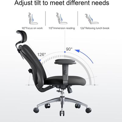 Sihoo M18 Office Desk Chair, Ergonomic Computer Office Chair with Adjustable Headrest and Lumbar Support, High Back Executive Swivel Chair Black by Mahmayi